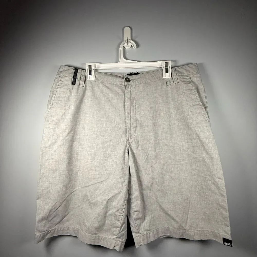 Vans Men Shorts 38 Gray Geometric Chino Straight Pockets